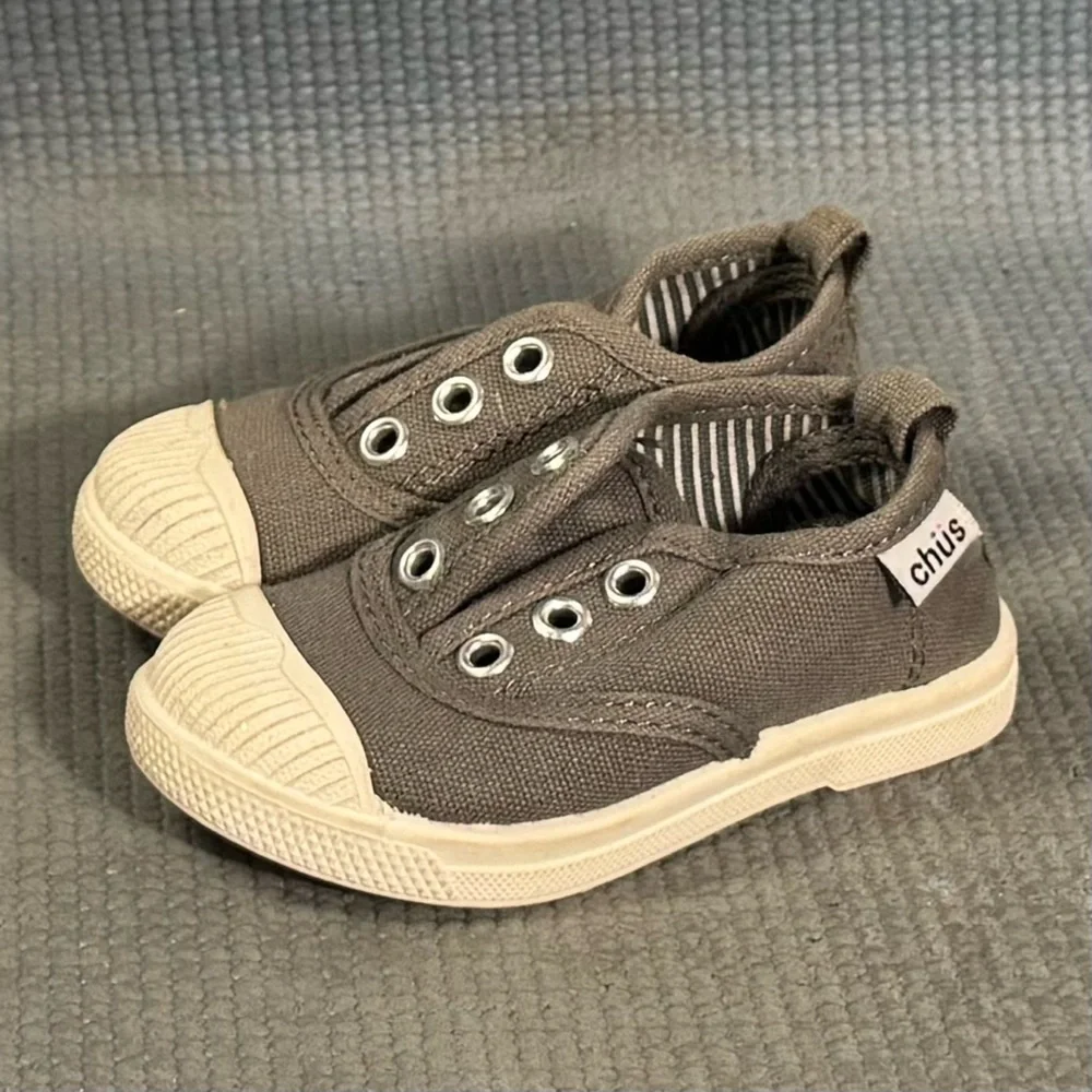 CHÜS Dylan Gray Canvas Lace-Up Slip On Shoes Size‎ 5.5C US 21 EU
